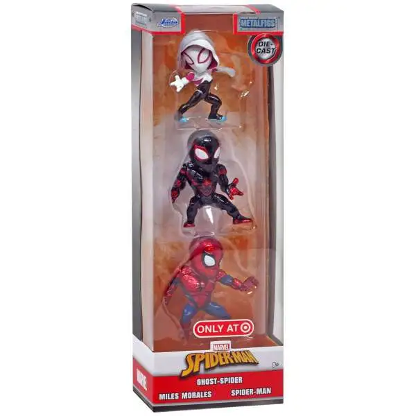 Marvel Nano Metalfigs Ghost-Spider, Miles Morales & Spider-Man Exclusive 1.5-Inch Diecast Figure 3-Pack