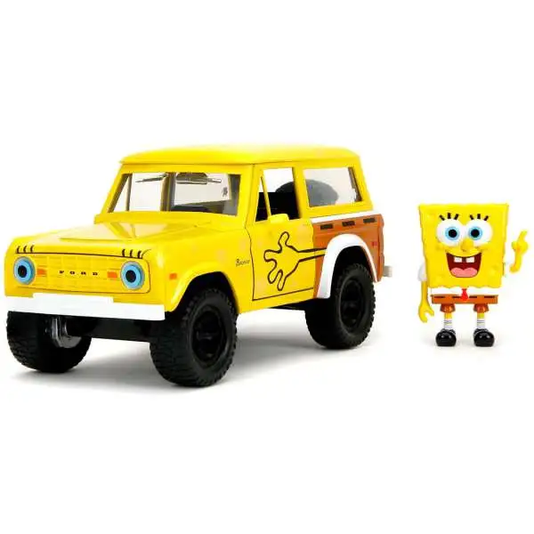 Nickelodeon Metalfigs Spongebob Squarepants & 1973 Ford Bronco 2.5-Inch Diecast Figure & Vehicle