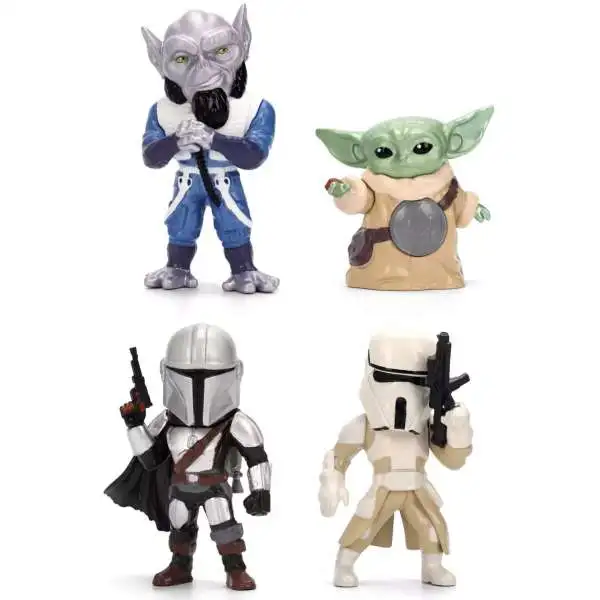 Star Wars The Mandalorian & Grogu Metalfigs Din Djarin, Mandalorian, Imperial Remnant AT-RT Driver, Zeb Orrelios & Grogu Exclusive 2.5-Inch Diecast Figure 4-Pack