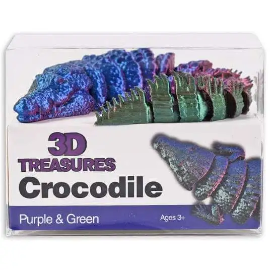3D Treasures Crocodile Fidget Toy [Purple & Green]