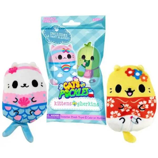 Cats Vs. Pickles Surprise Plush Kittens vs Gherkins Mystery Pack [2 Cats OR 2 Pickles]