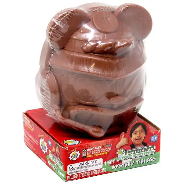 Ryan's World Island Adventure Sand Tiki Egg Mystery Pack [1 RANDOM Figure, Micro Figure & Kinetic Sand]