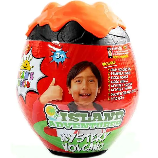 Ryan's World Island Adventure Giant Volcano Mystery Egg Mystery Surprise
