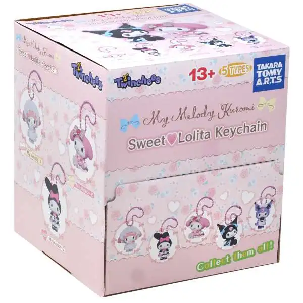 Twinchees Sanrio My Melody Kuromi Sweet Lolita Keychain Mystery Box [24 Packs]