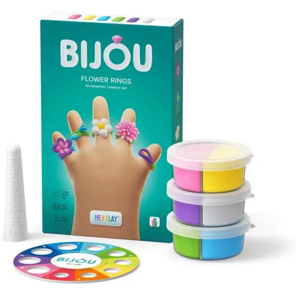 Hey Clay Bijou Flower Rings Art Kit