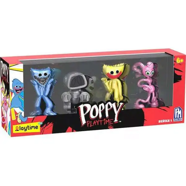 Poppy Playtime Scary Huggy Wuggy, Boogie Bot, Smiling Huggy Wuggy & Mommy Longlegs Mini figure 4-Pack