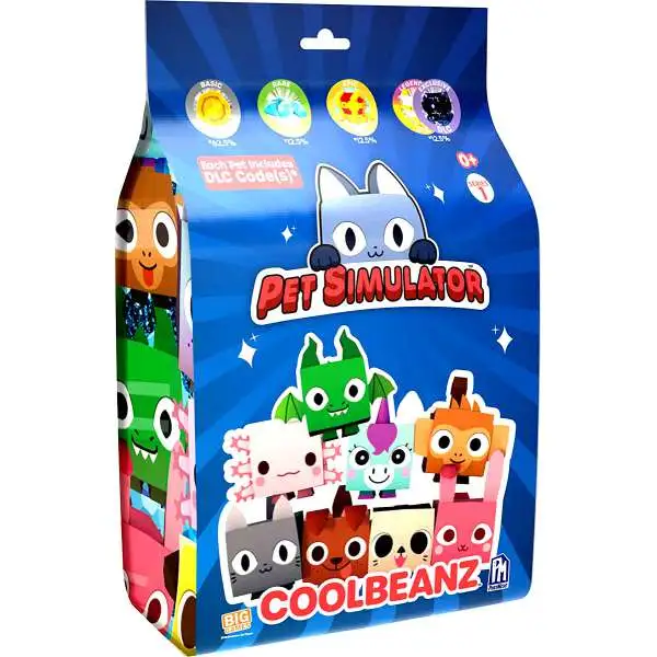 Pet Simulator X Coolbeanz 4-Inch Mystery Pack [1 RANDOM Plush Figure, Includes DLC Code!]