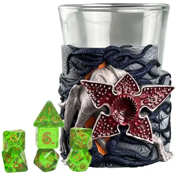 Stranger Things Mini Dice Cups Demodog & Dart Mini Dice Cup & Mini Polyhedral Dice Set