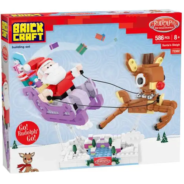 Rudolph the Red-Nosed Reindeer Santa's Sleigh Brick Building Set [Compatible with Other Name Brands!]