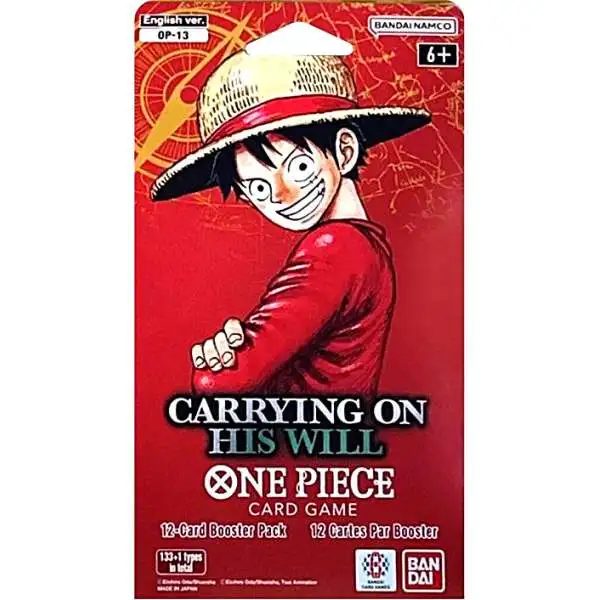 One Piece Trading Card Game Carrying on His Will SLEEVED Booster Pack OP-13 [ENGLISH, 12 Cards]