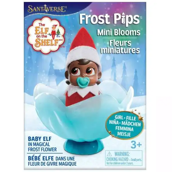 The Elf on the Shelf Frost Pips Mini Blooms Baby Elf in Magical Frost Flower Figure [Girl, Brown Eyes]