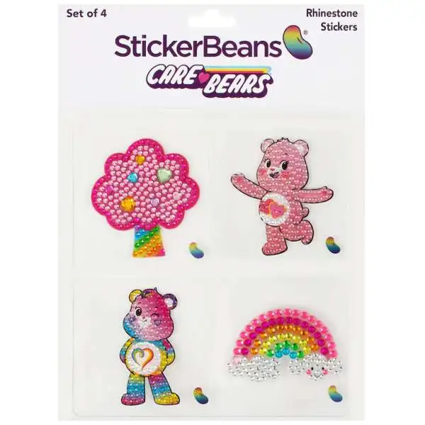 StickerBeans Care Bears 2-Inch Rhinestone Sticker 4-Pack