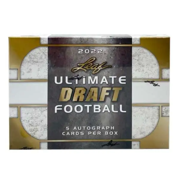 NFL Leaf 2022 Ultimate Draft Football Trading Card HOBBY Box [5 Autographs]