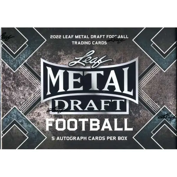 NFL 2022 Metal Draft Football Trading Card HOBBY Box [5 Autographs!]