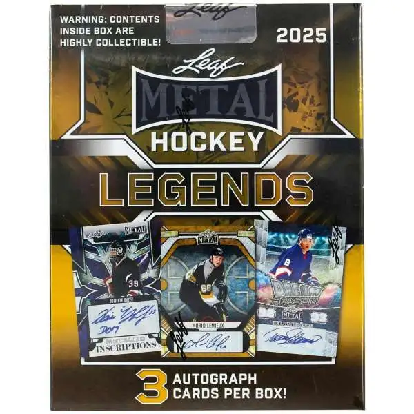 NHL Leaf 2025 Metal Hockey Legends Trading Card HOBBY Box [3 Autographs per Box]