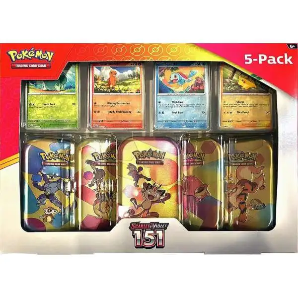 Pokemon Scarlet & Violet 151 Exclusive Mini Tin 5-Pack Set
