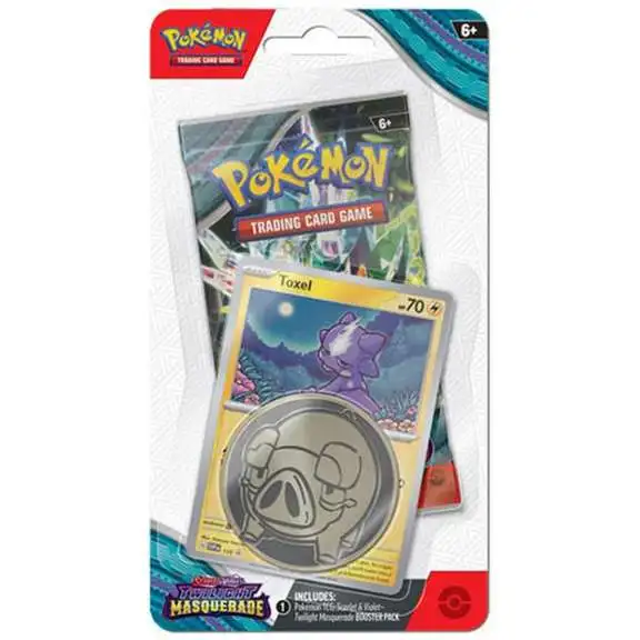 Pokemon Scarlet & Violet Surging Sparks Toxel Checklane BLISTER Pack [Booster Pack, 3 Promo Cards & Large Coin]