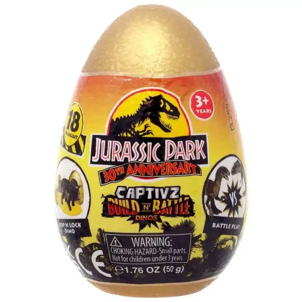 Jurassic World 30th Anniversary Captivz Build N' Battle Dinos Mystery Egg Pack [1 RANDOM Dino]