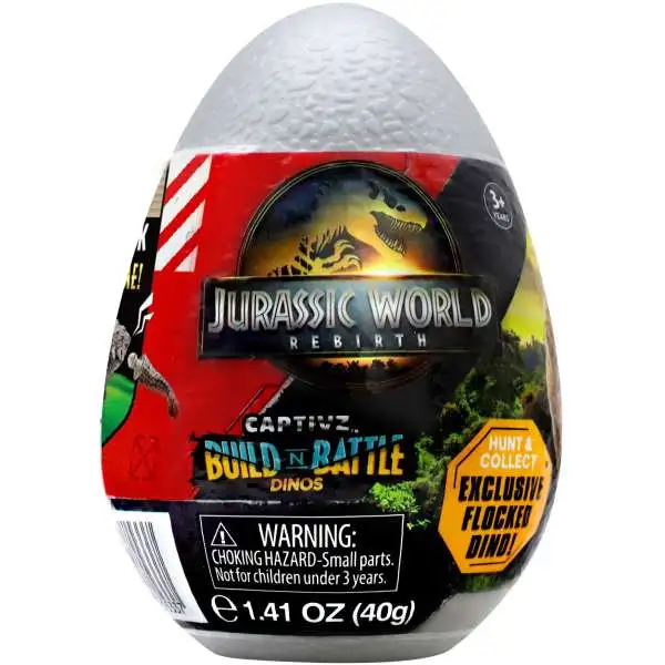 Jurassic World Rebirth Captivz Build N' Battle Dinos Mystery Egg Pack [1 RANDOM Dino & Slime]