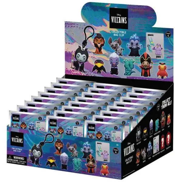 3D Figural Keyring Disney Villains Series 4 Mystery Box [24 Packs]