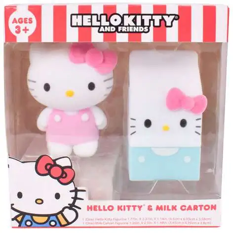 Sanrio Hello Kitty & Friends Hello Kitty & Milk Carton 2.5-Inch Figurine Set [Flocked]