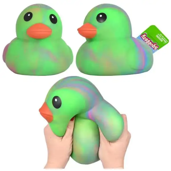 Laffy Quacks Jumbo Squishy Duck TIE-DYE GREEN 6-Inch Squeeze Toy