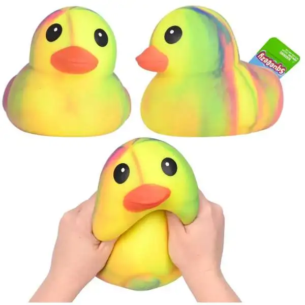 Laffy Quacks Jumbo Squishy Duck TIE-DYE YELLOW 6-Inch Squeeze Toy