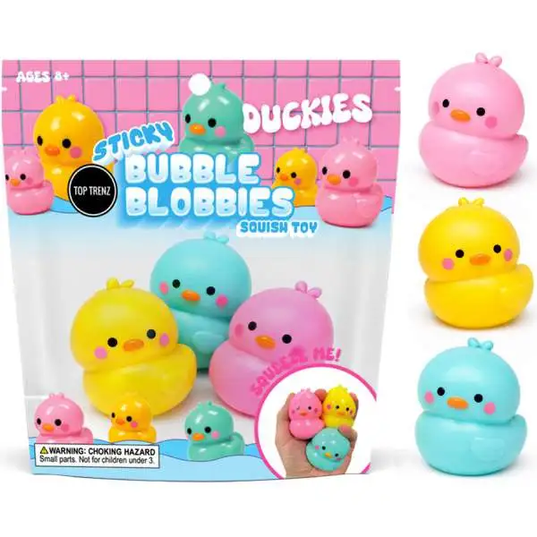Sticky Bubble Blobbies Duckies Squish Toy 3-Pack [Squeeze Me!]