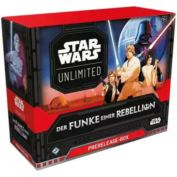 Star Wars: Unlimited Trading Card Game Spark of Rebellion Pre-Release Kit [GERMAN VERSION, 6 Booster Packs, 2 Promo Cards & More]