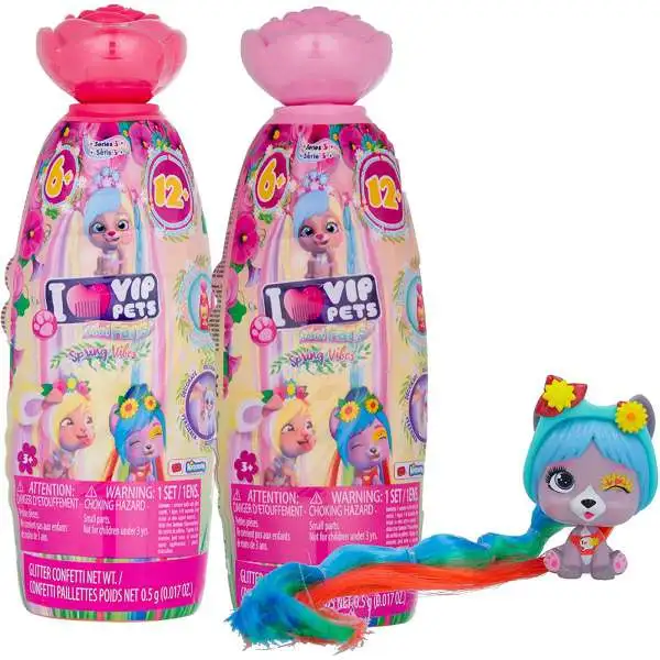 VIP Pets Surprise Hair Reveal Doll Series 3 Spring Vibes Mini Fans Mystery 2-Pack