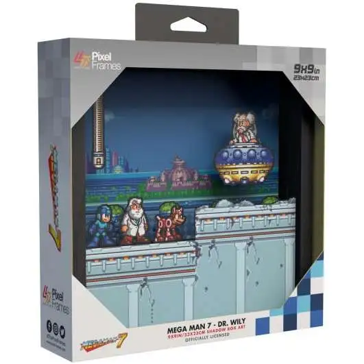 Mega Man 7 Pixel Frames Dr. Wily Shadow Box Art [9"x9"]