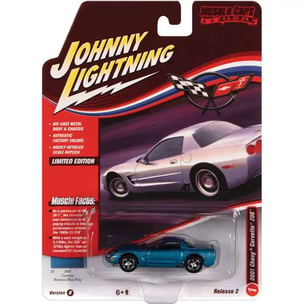 Johnny Lightning Muscle Cars USA 2001 Chevy Corvette Z06 Diecast Car #1 [Version B]