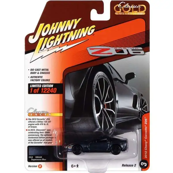 Johnny Lightning Classic Gold Collection 2012 Chevy Corvette Z06 Diecast Car #3 [Version B]
