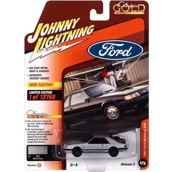 Johnny Lightning Classic Gold Collection 1986 Ford Mustang SVO Diecast Car #5 [Version B]