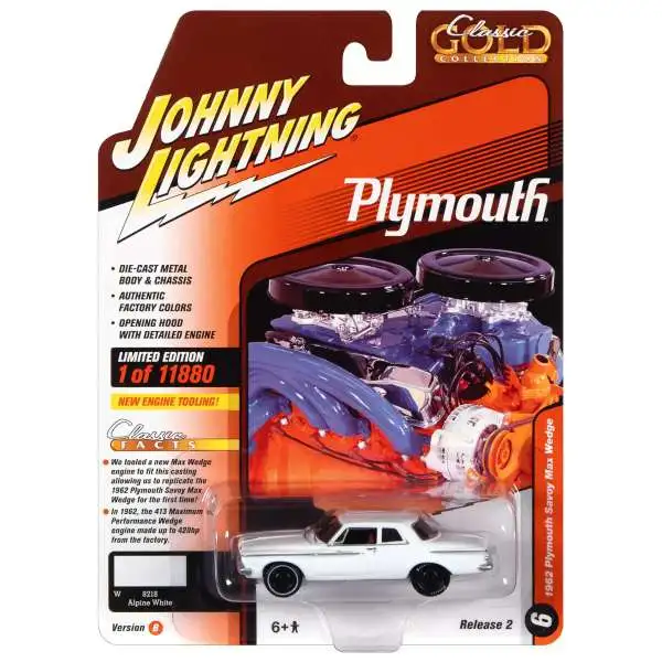 Johnny Lightning Classic Gold Collection 1962 Plymouth Savoy Max Wedge Diecast Car #6 [Version B]
