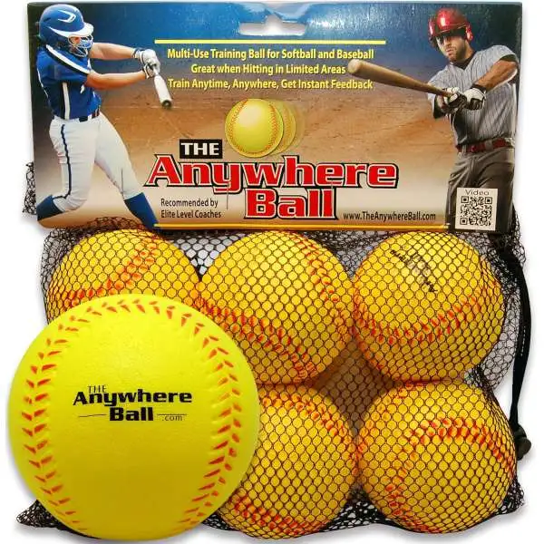 Anywhere Sports The Anywhere Ball 6-Pack [Foam Training Ball]