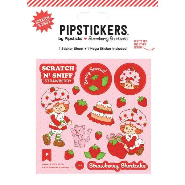 Strawberry Shortcake Pipstickers Shortcake & Custard Scratch 'N Sniff Sticker Set