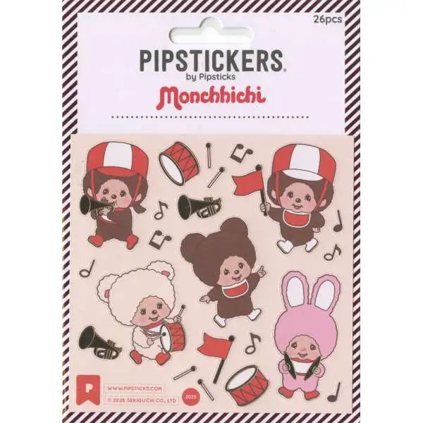 Pipstickers Monchhichi Marching Band Sticker Set