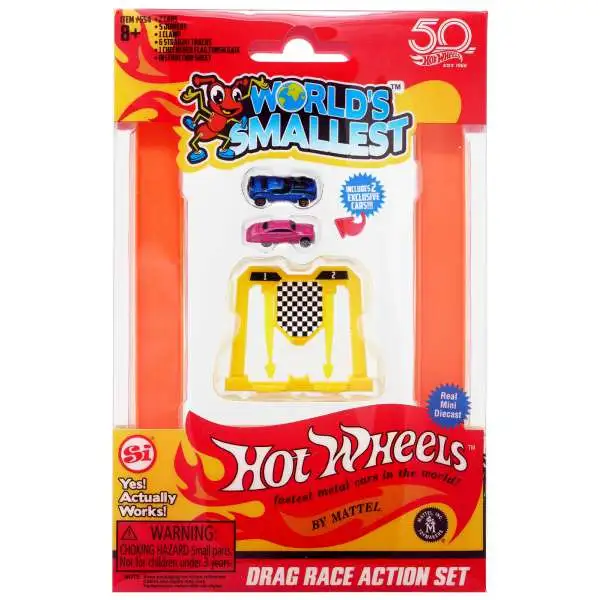 World's Smallest Hot Wheels Drag Action Track Set