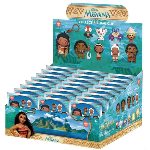 Disney 3D Figural Foam Bag Clip Moana 2 Series 2 Mystery Box [24 Packs]
