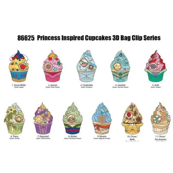 3D Figural Keyring Disney Series 70 Princess Cupcakes Mystery Pack [1 RANDOM Figure]