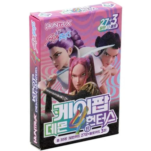 KPop Demon Hunters HUNTR/X Photo Cards Huntrix vs Saja Boys Trading Card Pack [27 Cards + 3 Holo Cards]