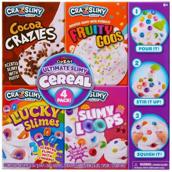 Cra-Z-Slimy Ultimate Slimy Cereal 4-Pack Slime Set