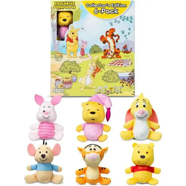 Disney Winnie the Pooh Micro Teenies! Collector's Edition Set 3-Inch Micro Plush 6-Pack