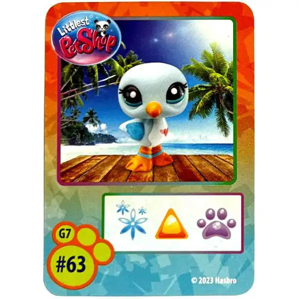 Littlest Pet Shop 2024 Heart-Stamped Blue Seagull Exotic #63 [Chilliest & Level 1]