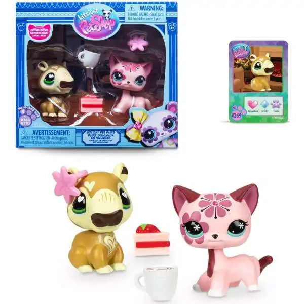 Littlest Pet Shop 2025 Generation 7 Holiday Pet Pairs Capycino & Biscatti Exclusive Mini Figure 2-Pack [Capybara & Short Hair Cat]