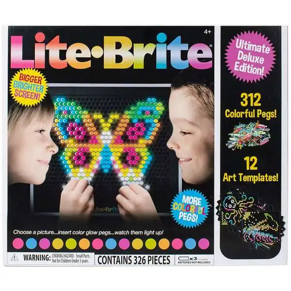 Lite Brite Ultimate Deluxe Edition! Exclusive Set [312 Colorful Pegs & 12 Art Templates]