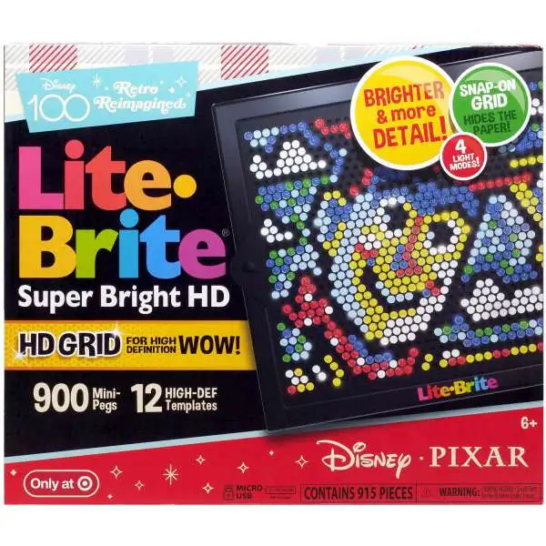 Lite Brite Disney100 Retro Reimagined Super Bright HD Exclusive