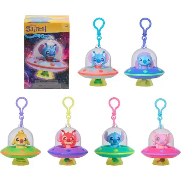 Disney Stitch Clip-On Figure 2-Inch Mystery Pack [1 RANDOM UFO Figure]