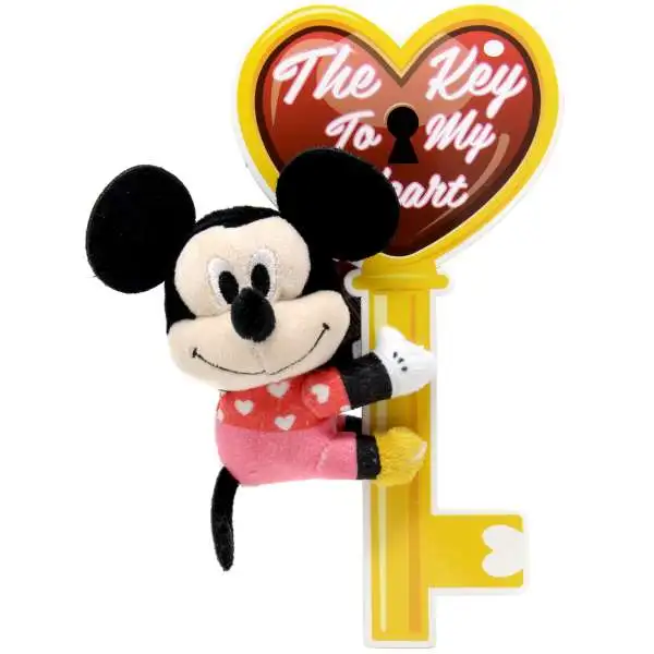 Disney Mickey Mouse & Friends Valentine's The Key to My Heart Mickey Mouse 3.5-Inch Mini Gripper Plush